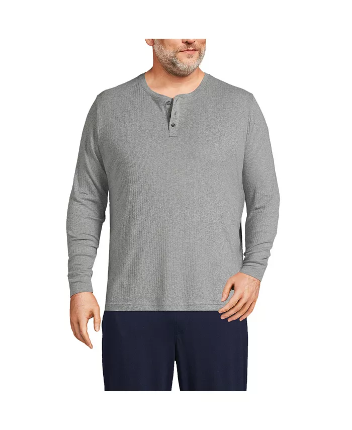 Мужская трикотажная пижамная футболка хенли в рубчик для больших и высоких Lands' End, серый
Мужская трикотажная пижамная футболка хенли в рубчик для больших и высоких Lands' End, серый