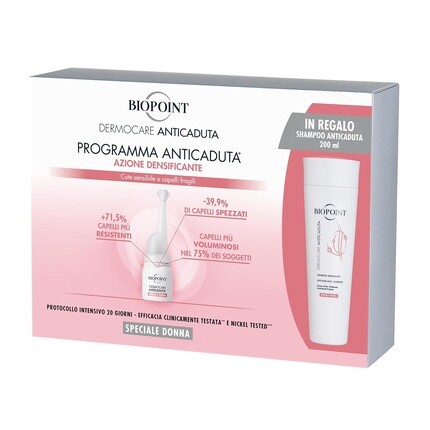 Biopoint Dermocare Лечение выпадения волос для женщин с 20 ампулами + Шампунь от выпадения волос для женщин 200 мл
Biopoint Dermocare Лечение выпадения волос для женщин с 20 ампулами + Шампунь от выпадения волос для женщин 200 мл