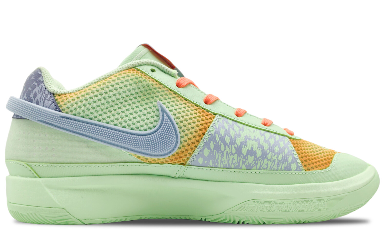 Баскетбольные кроссовки Ja 1 мужские низкие зеленые/оранжевые Nike