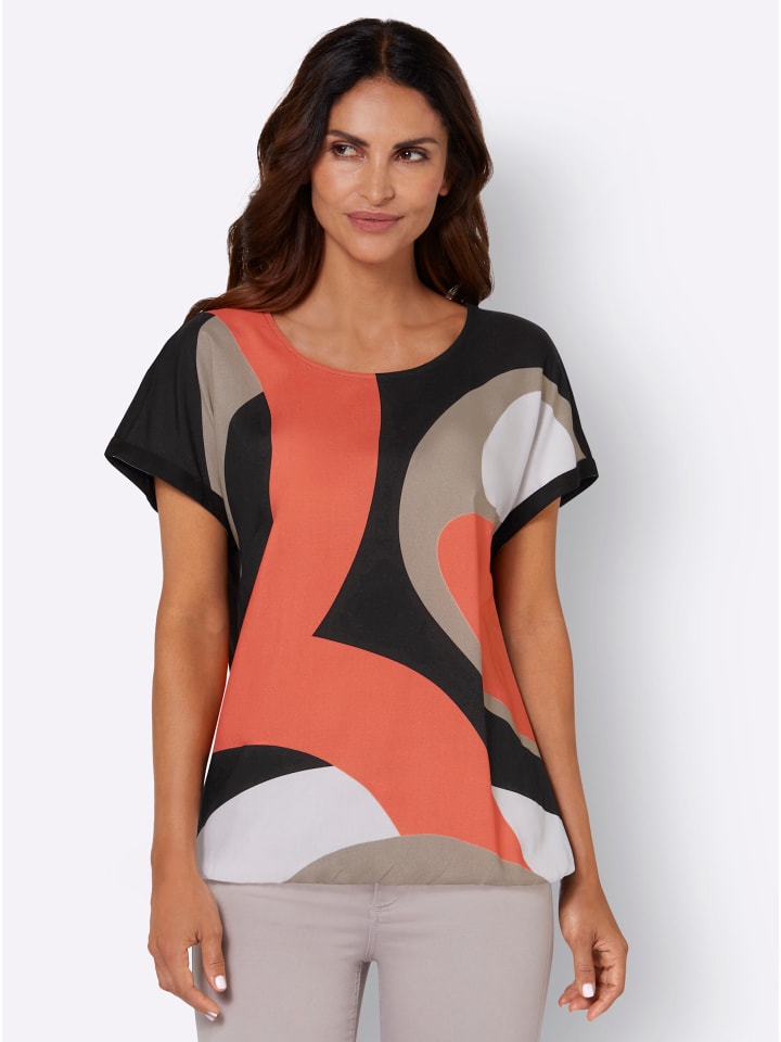 Блузка с принтом в мандариновом и черном цветах WITT WEIDEN
Блузка с принтом в мандариновом и черном цветах WITT WEIDEN