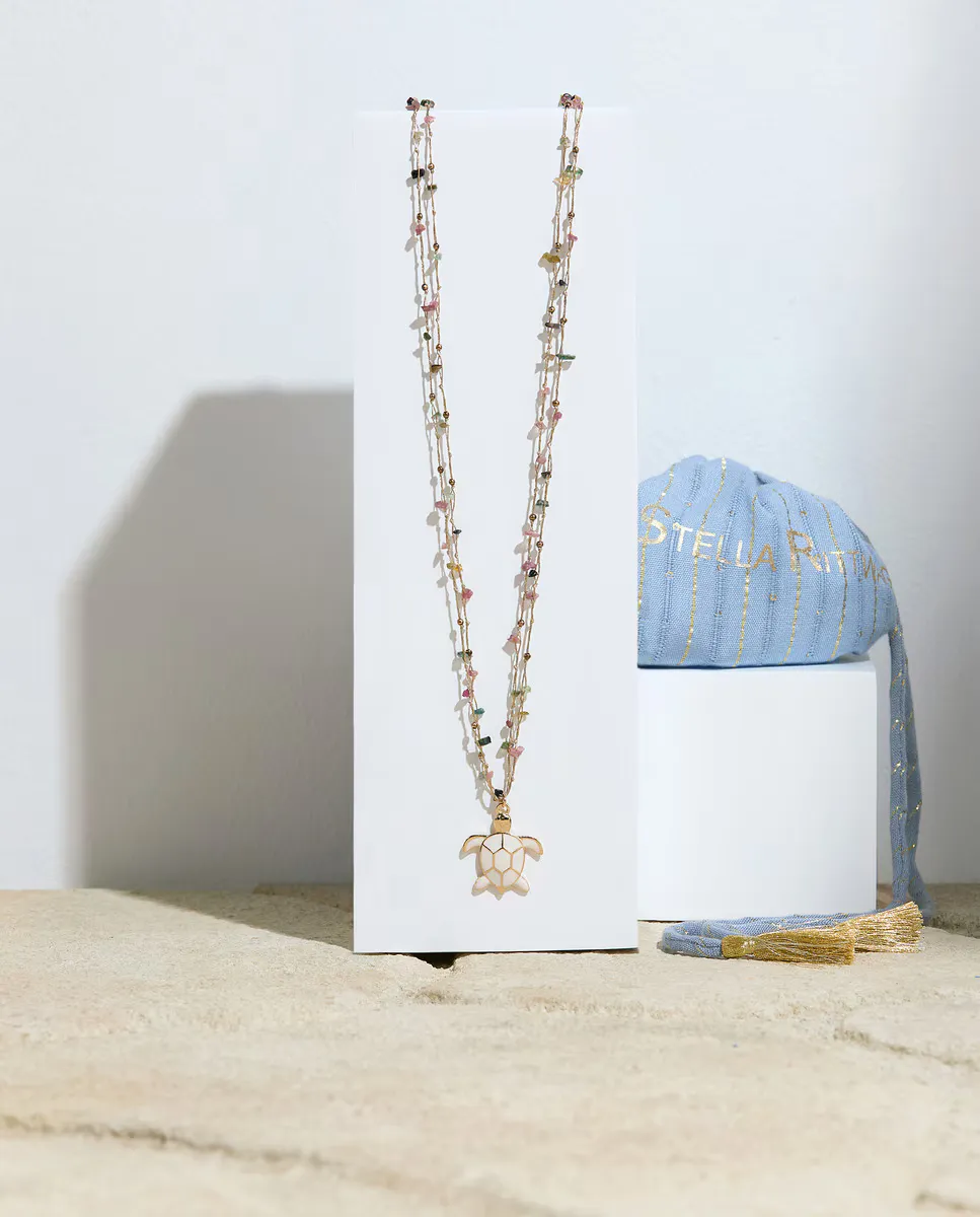 Двойное ожерелье из камней и черепашьих бусин Stella Rittwagen, белый
Двойное ожерелье из камней и черепашьих бусин Stella Rittwagen, белый