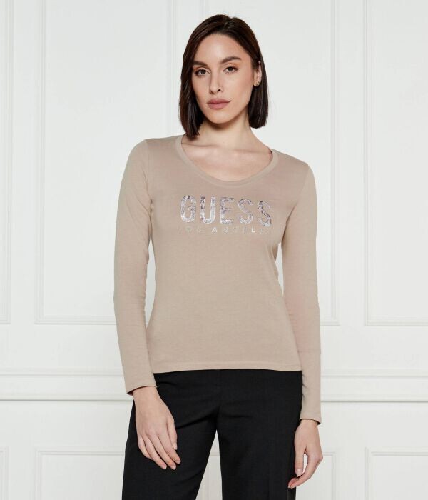 Лонгслив женский Guess Jeans с фирменным принтом, бежевый
Лонгслив женский Guess Jeans с фирменным принтом, бежевый