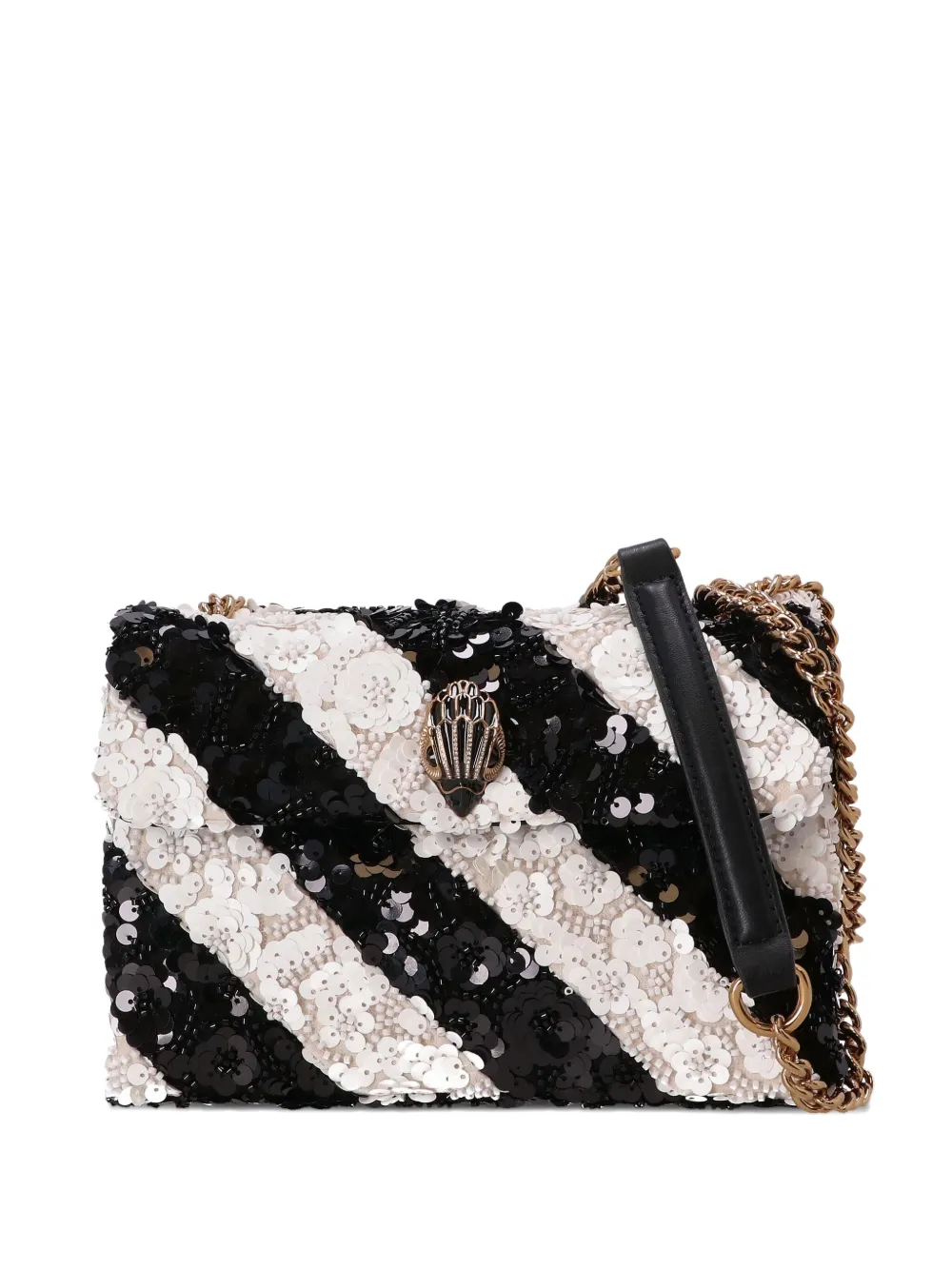 Сумка-сэтчел в полоску с пайетками Kurt Geiger London, черный
Сумка-сэтчел в полоску с пайетками Kurt Geiger London, черный