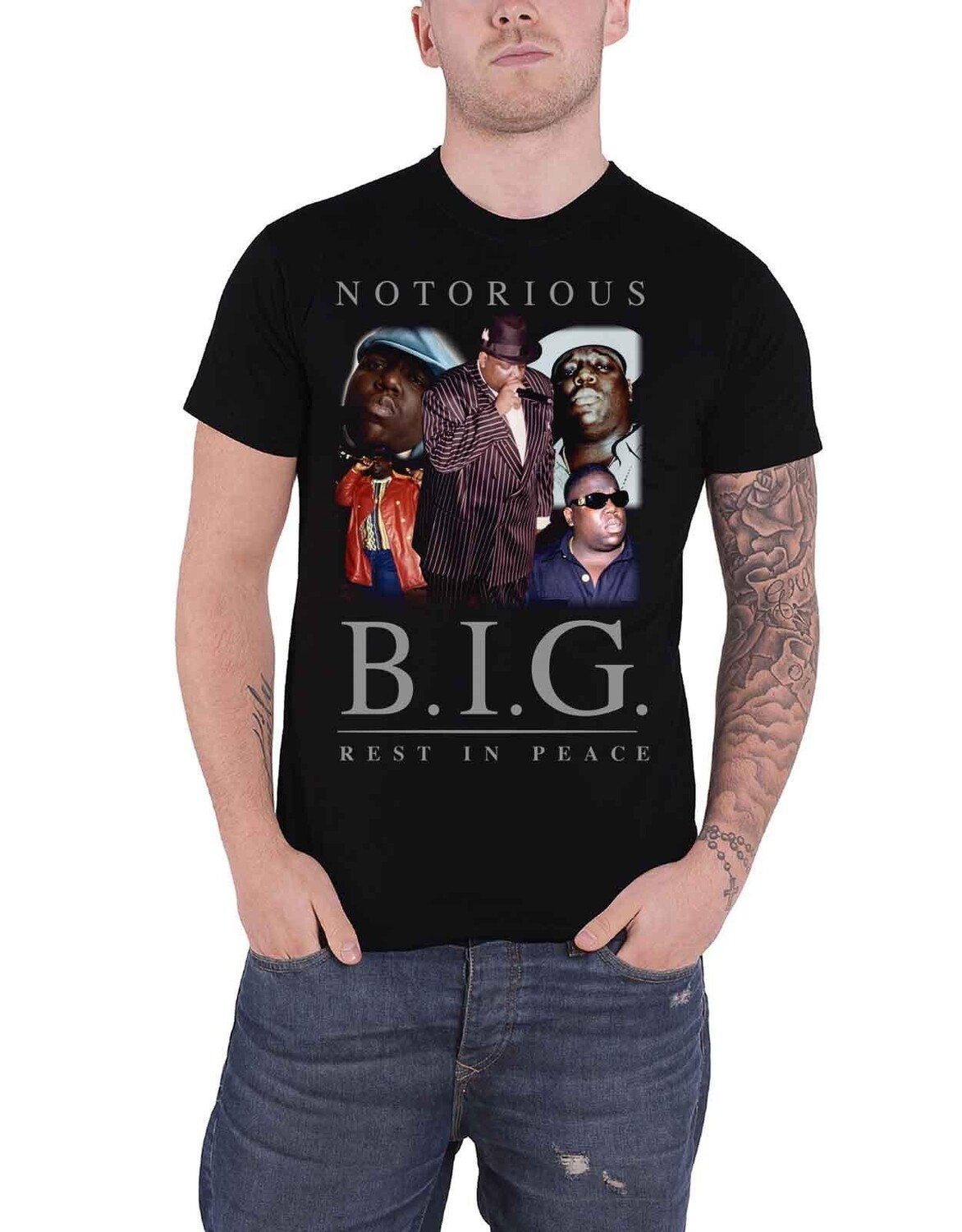 Футболка с коллажем Biggie Smalls, черный 
Футболка с коллажем Biggie Smalls, черный