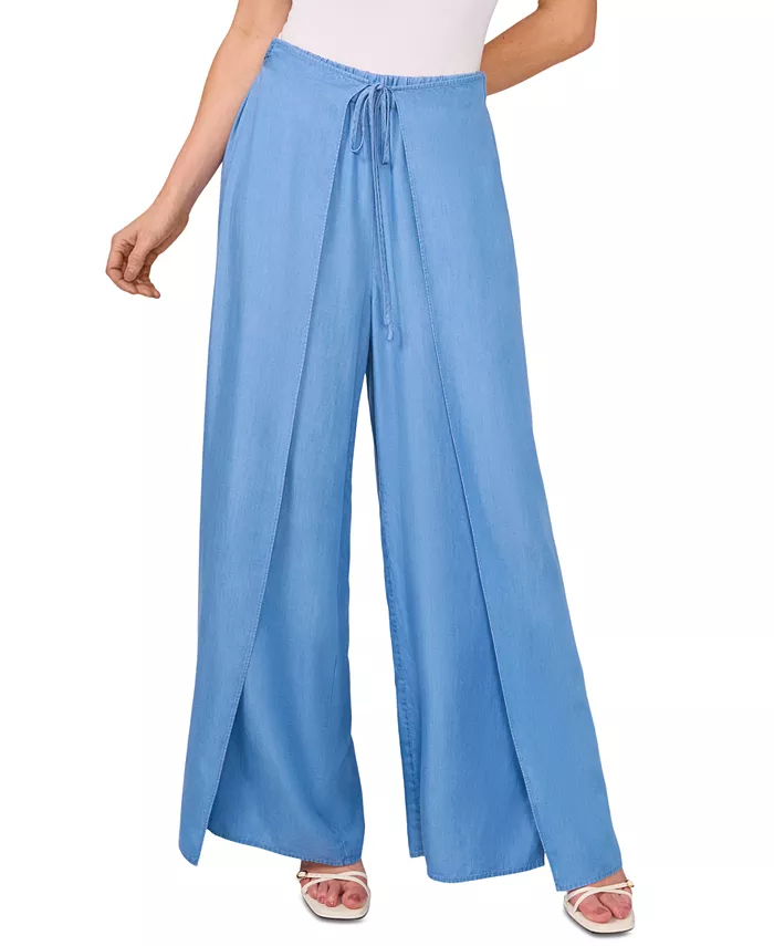 Женские мягкие брюки с широкими штанинами и запахом на завязках спереди CeCe, синий
Женские мягкие брюки с широкими штанинами и запахом на завязках спереди CeCe, синий