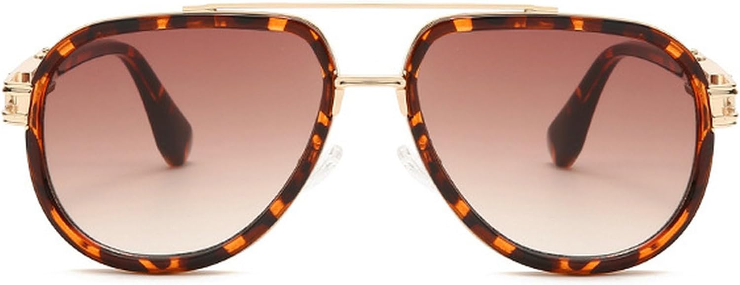 Мужские солнцезащитные очки-пилот в стиле ретро с металлическими двойными перемычками, градиентные линзы, защита от УФ-излучения UV400, модные женские солнцезащитные очки-пилот mincl, Leopard Brown
Мужские солнцезащитные очки-пилот в стиле ретро с металлическими двойными перемычками, градиентные линзы, защита от УФ-излучения UV400, модные женские солнцезащитные очки-пилот mincl, Leopard Brown