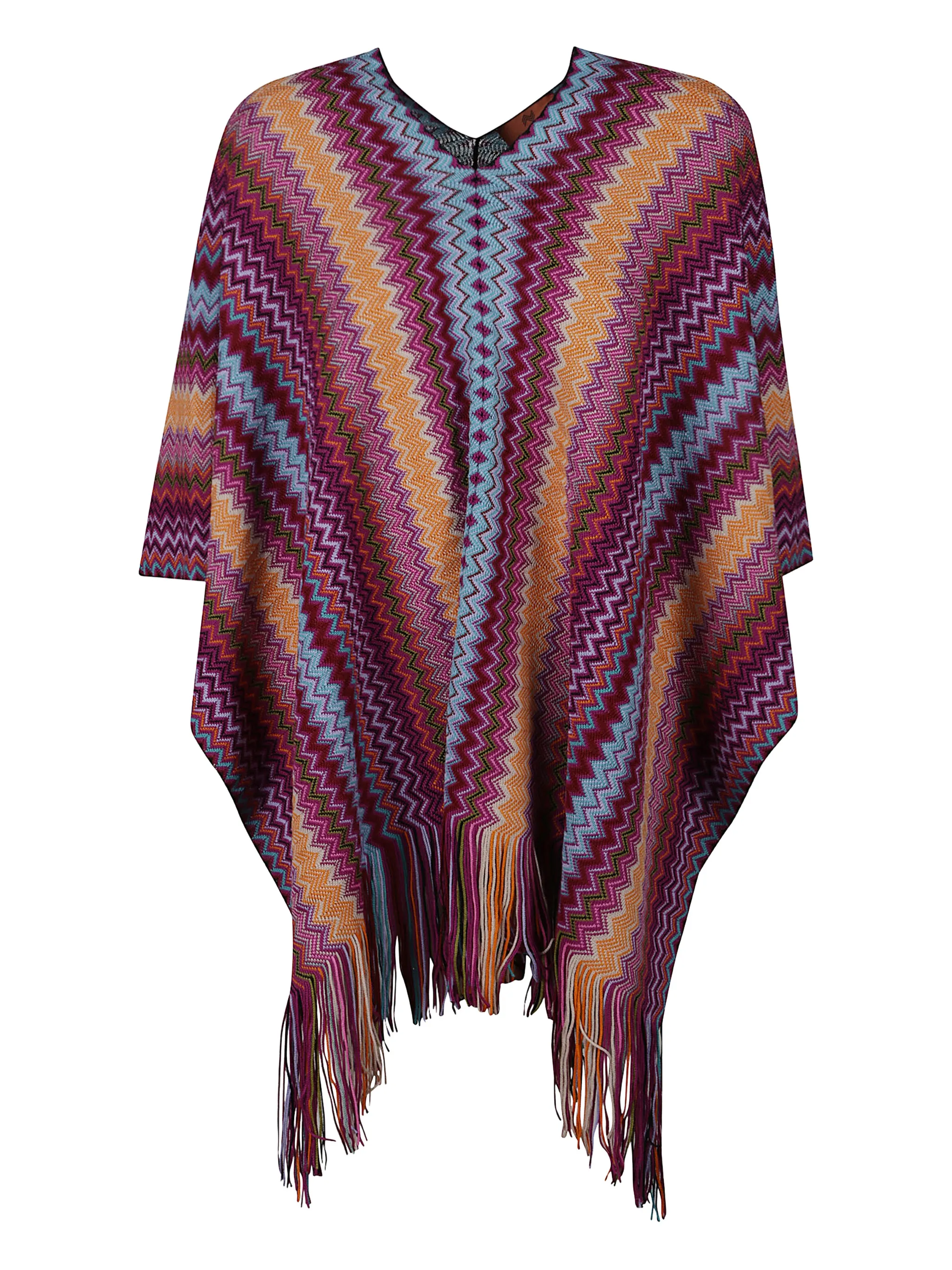 Пончо с бахромой и узором шеврон Missoni, фиолетовый
Пончо с бахромой и узором шеврон Missoni, фиолетовый