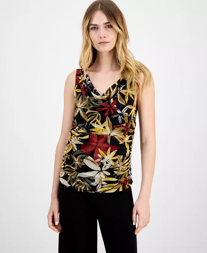 Женский топ с принтом, сборками и драпированным вырезом из сетки Anne Klein, черный
Женский топ с принтом, сборками и драпированным вырезом из сетки Anne Klein, черный