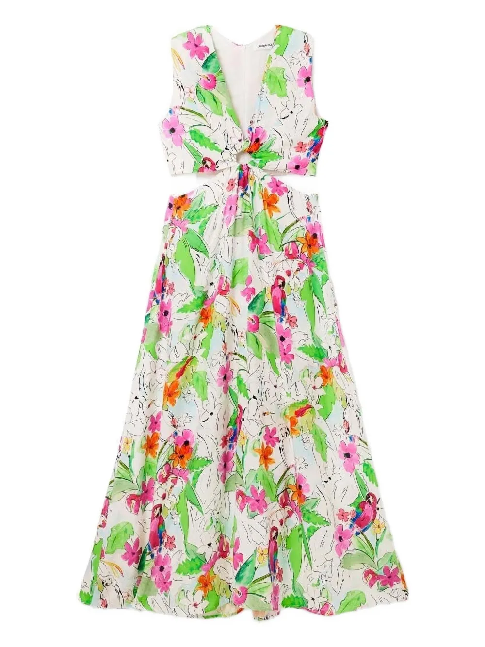 Платье макси с вырезами и цветочным принтом Desigual, белый
Платье макси с вырезами и цветочным принтом Desigual, белый