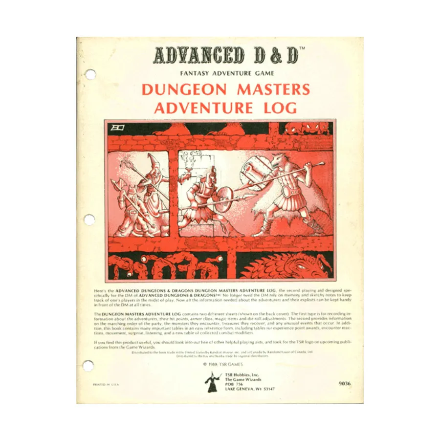 Dungeon Master's Adventure Log (5th Printing, Wizard Logo), Advanced Dungeons & Dragons (1st Edition) - Core Books, Box Sets & Miscellaneous, мягкая обложка
Dungeon Master's Adventure Log (5th Printing, Wizard Logo), Advanced Dungeons & Dragons (1st Edition) - Core Books, Box Sets & Miscellaneous, мягкая обложка