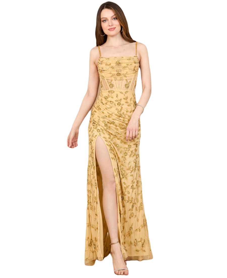 Женское платье-корсаж с бисером и разрезом Lara, Gold
Женское платье-корсаж с бисером и разрезом Lara, Gold