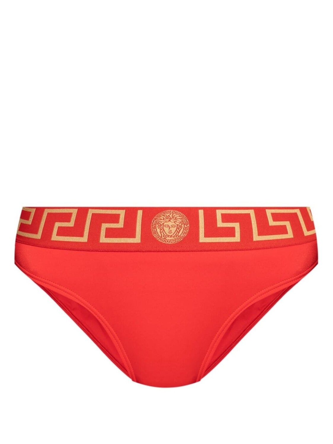 Versace плавки бикини с узором Грека, красный 
Versace плавки бикини с узором Грека, красный