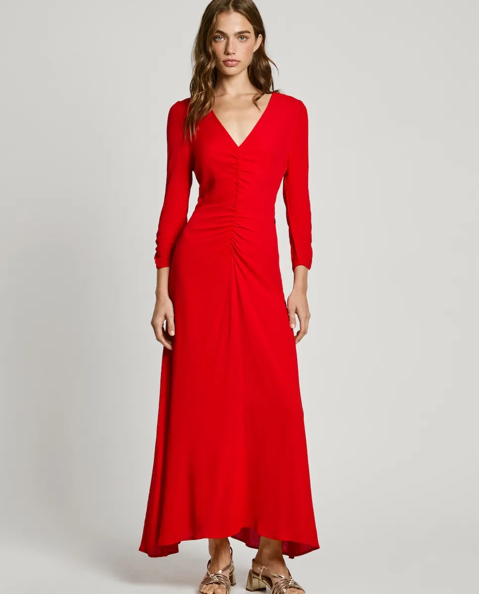 Платье с французскими рукавами и V-образным вырезом Pepe Jeans, красный
Платье с французскими рукавами и V-образным вырезом Pepe Jeans, красный