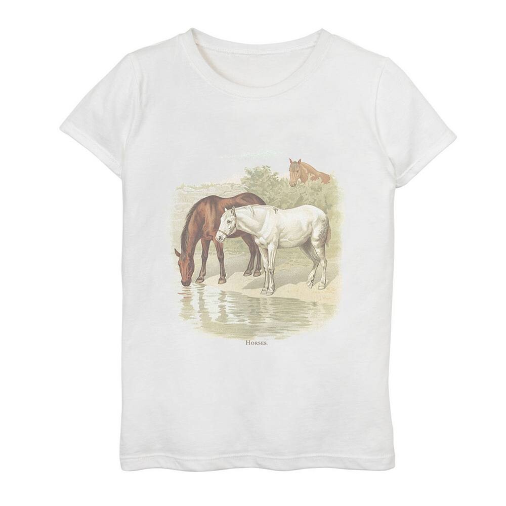 Винтажная футболка с рисунком лошадей для девочек 7–16 лет Licensed Character, белый
Винтажная футболка с рисунком лошадей для девочек 7–16 лет Licensed Character, белый