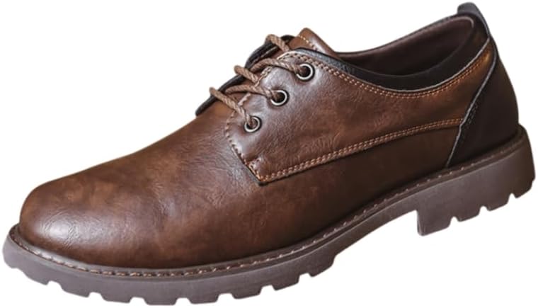 Мужские кожаные туфли большого размера - повседневные деловые оксфорды с прочностью рабочей обуви для улицы Hoalox, коричневый
Мужские кожаные туфли большого размера - повседневные деловые оксфорды с прочностью рабочей обуви для улицы Hoalox, коричневый