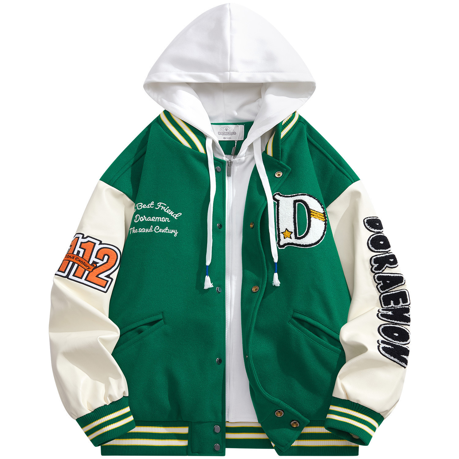 Doraemon Бейсбольная куртка унисекс, Green (Towel Embroidery)
Doraemon Бейсбольная куртка унисекс, Green (Towel Embroidery)