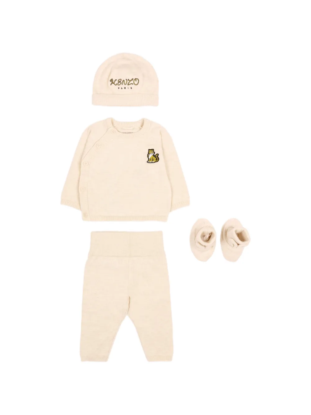 Детский комплект с аппликацией тигра (набор из трех предметов) Kenzo Kids, бежевый
Детский комплект с аппликацией тигра (набор из трех предметов) Kenzo Kids, бежевый