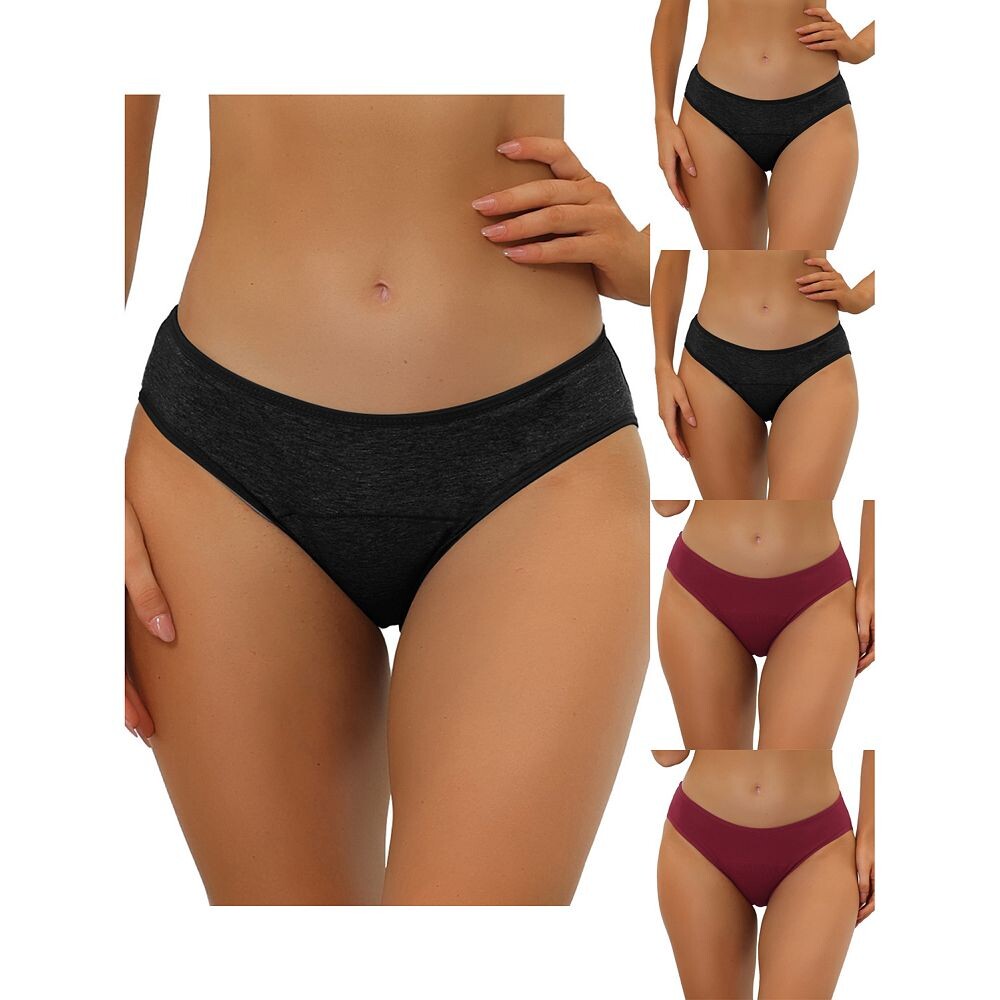 5 упаковок женского нижнего белья, хипстерские трусики со средней талией, доступны в размерах больших размеров ALLEGRA K, цвет Black Burgundy
5 упаковок женского нижнего белья, хипстерские трусики со средней талией, доступны в размерах больших размеров ALLEGRA K, цвет Black Burgundy