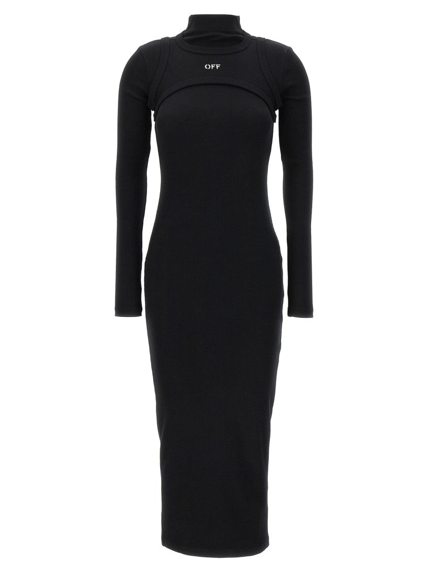 Длинное платье из хлопка с длинными рукавами Off Stamp Off-White, черный
Длинное платье из хлопка с длинными рукавами Off Stamp Off-White, черный