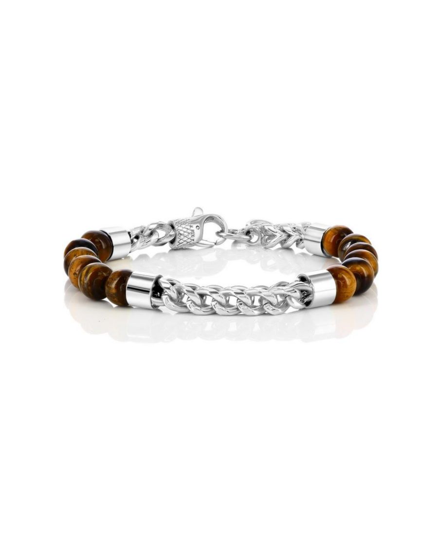 Браслет из нержавеющей стали с натуральными бусинами и цепочкой Metallo, Tiger eye
Браслет из нержавеющей стали с натуральными бусинами и цепочкой Metallo, Tiger eye