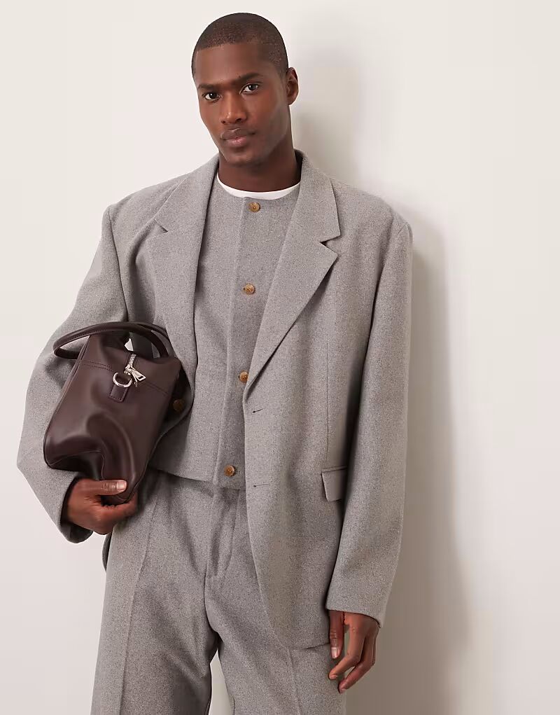 Свободный пиджак ASOS DESIGN из светло-серого фетра
Свободный пиджак ASOS DESIGN из светло-серого фетра