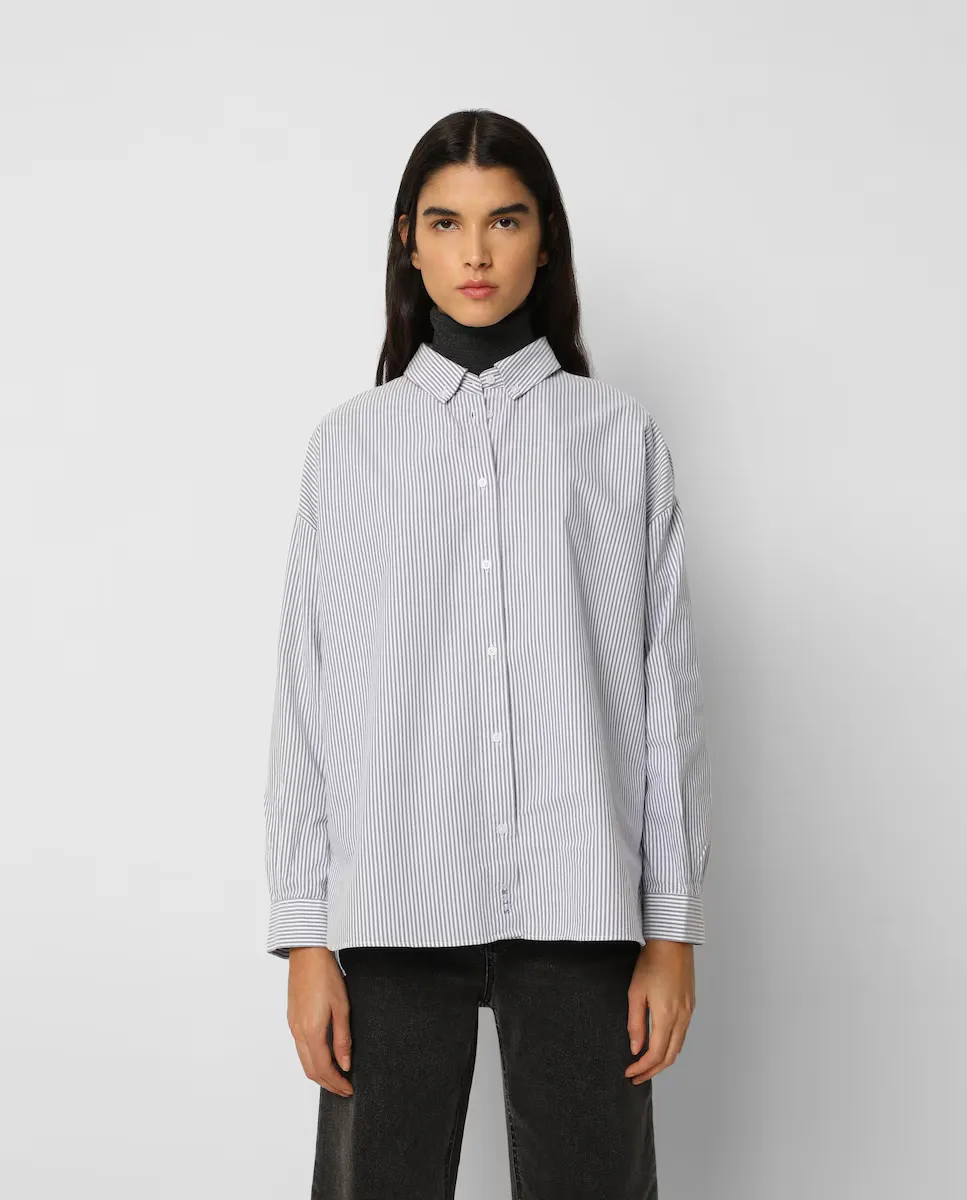 Женская рубашка в полоску с длинными рукавами Scalpers, черный
Женская рубашка в полоску с длинными рукавами Scalpers, черный