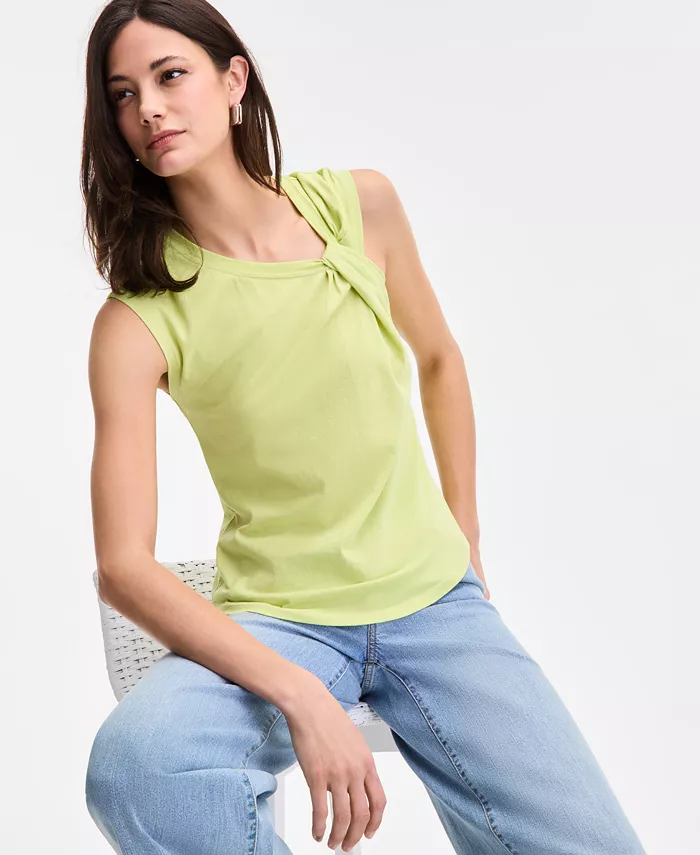 Женский хлопковый топ с перекрученным передом I.N.C. International Concepts, зеленый
Женский хлопковый топ с перекрученным передом I.N.C. International Concepts, зеленый