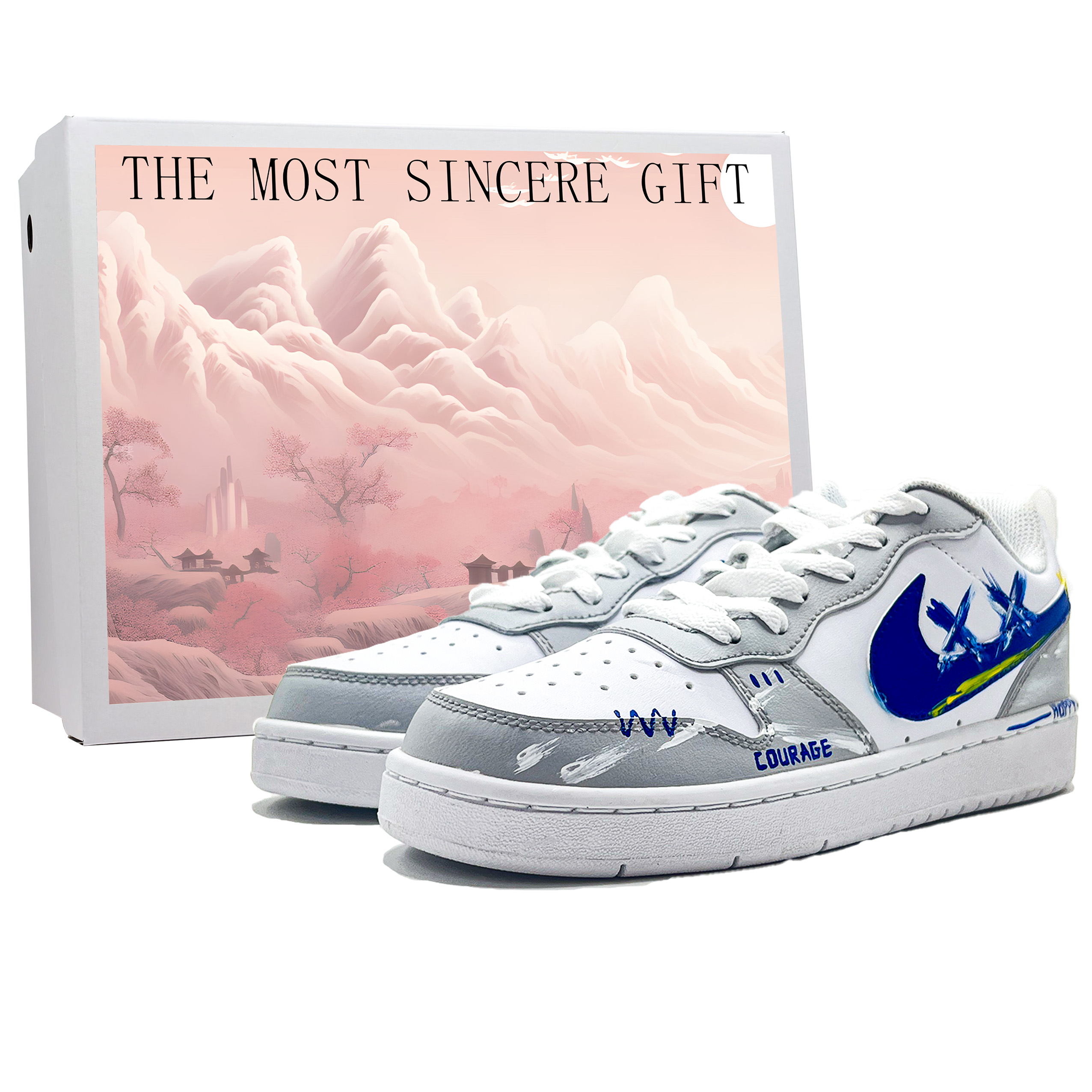 Детские скейтерские кроссовки Court Borough для младших школьников Nike, белый/синий 
Детские скейтерские кроссовки Court Borough для младших школьников Nike, белый/синий