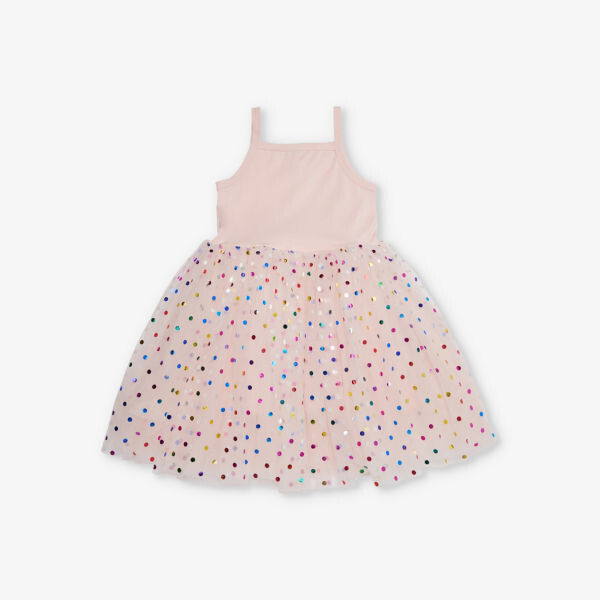 Платье-Пачка с принтом в горошек из хлопковой смеси 1-8 лет Bob & Blossom, розовый