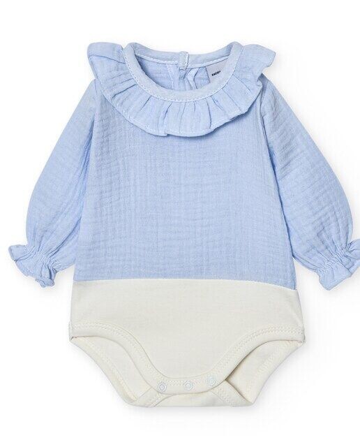 Набор из 2 детских боди с длинными рукавами и оборками на шее Bambula Babidú, синий
Набор из 2 детских боди с длинными рукавами и оборками на шее Bambula Babidú, синий