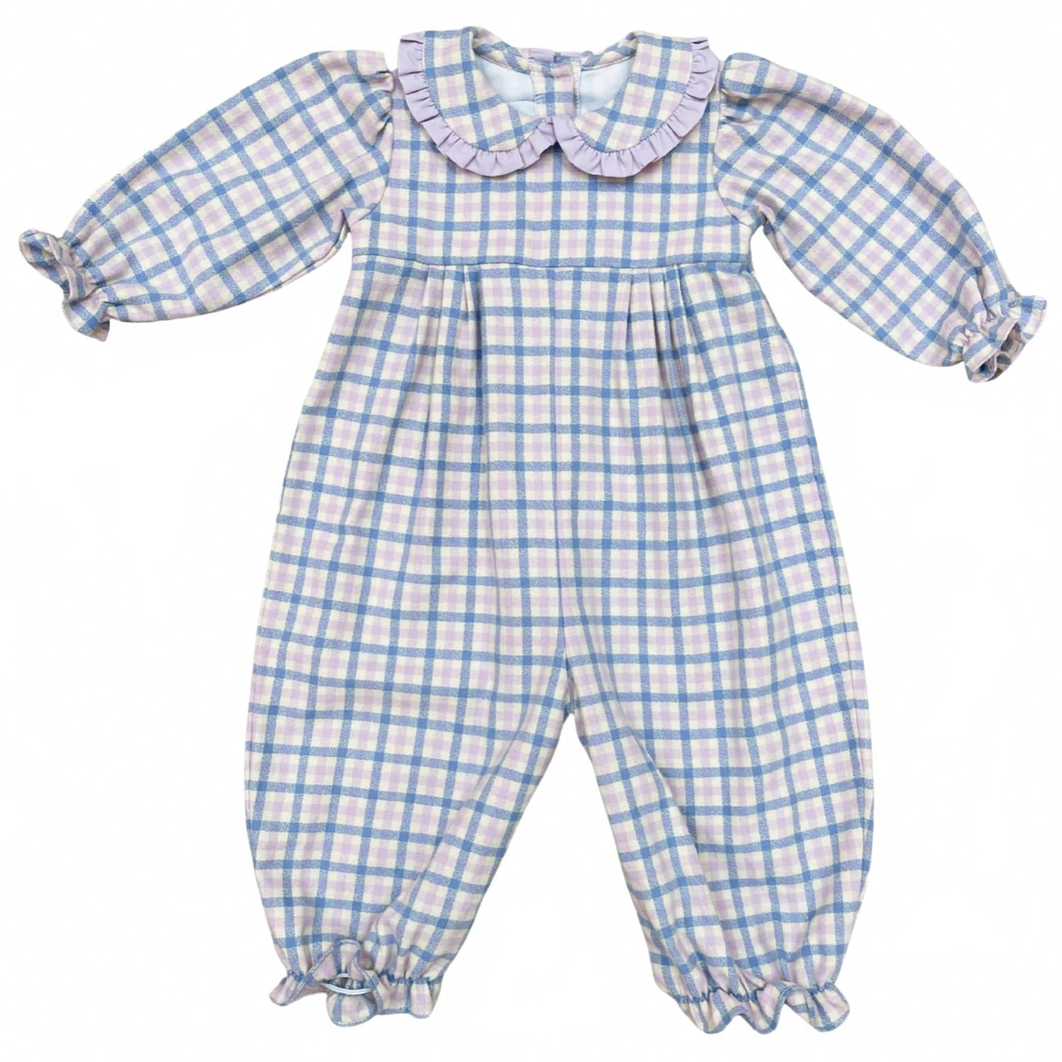 Длинный комбинезон-пузырь Greta для девочки в лавандово-голубую клетку James & Lottie
Длинный комбинезон-пузырь Greta для девочки в лавандово-голубую клетку James & Lottie