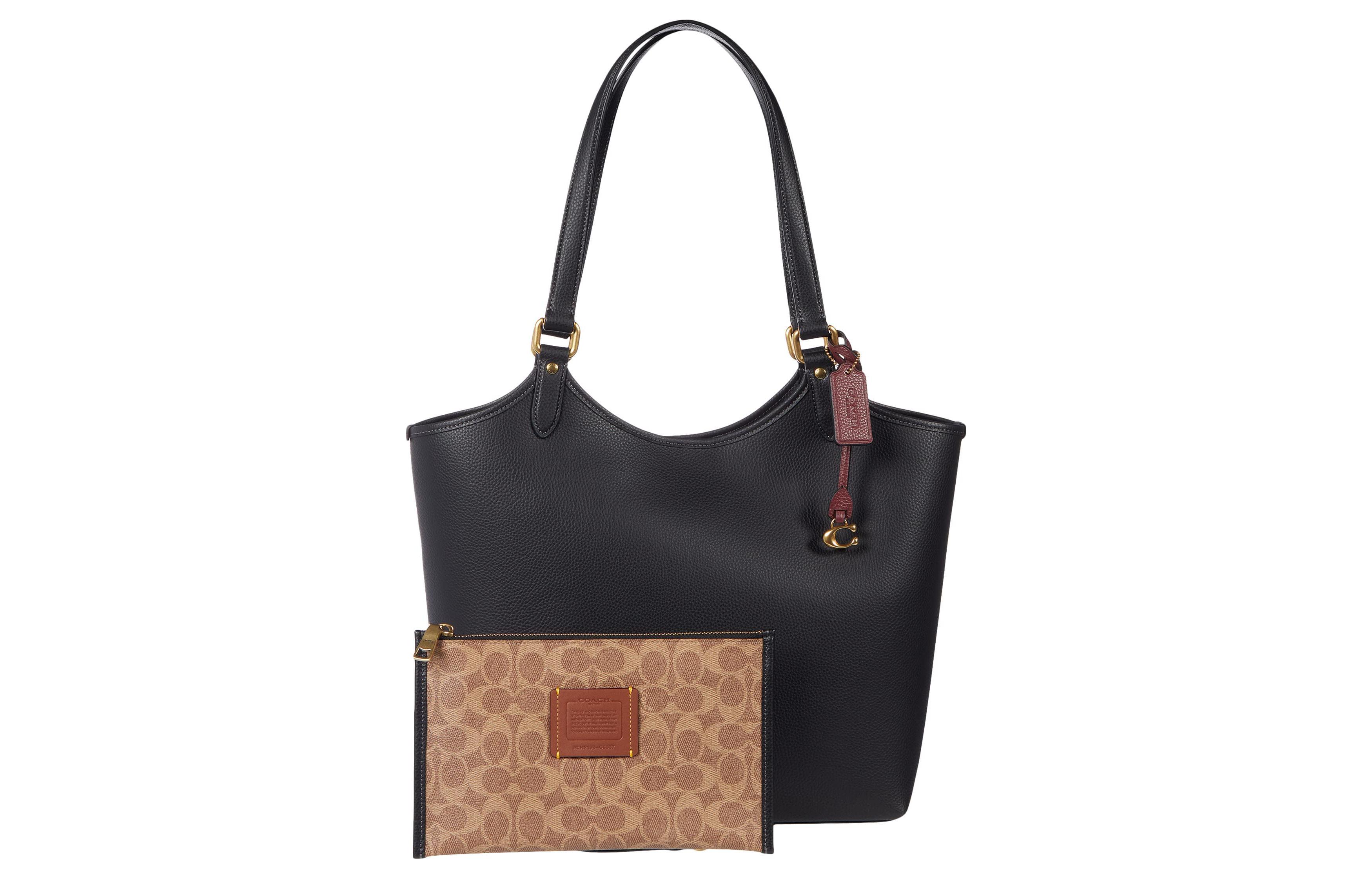Кожаная сумка-комбо, сумка-шоппер, вместительная сумка через плечо для женщин, черный COACH 
Кожаная сумка-комбо, сумка-шоппер, вместительная сумка через плечо для женщин, черный COACH