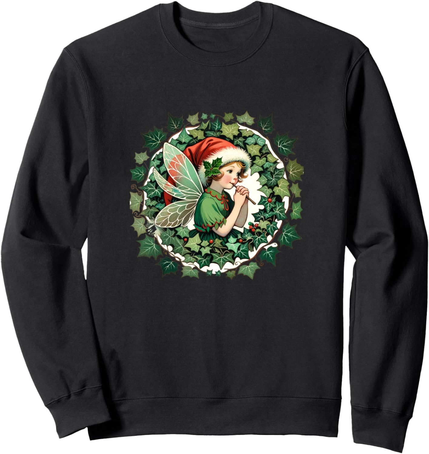 Милая толстовка с рождественским венком из плюща и изображением феи Christmas Fairie Bubb, черный
Милая толстовка с рождественским венком из плюща и изображением феи Christmas Fairie Bubb, черный