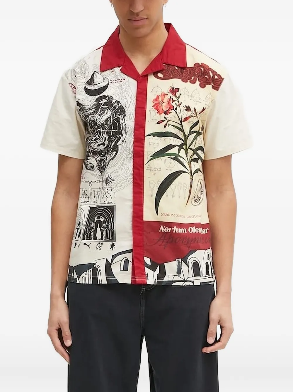 Двухцветная рубашка с цветочным принтом PUMA, белый 
Двухцветная рубашка с цветочным принтом PUMA, белый