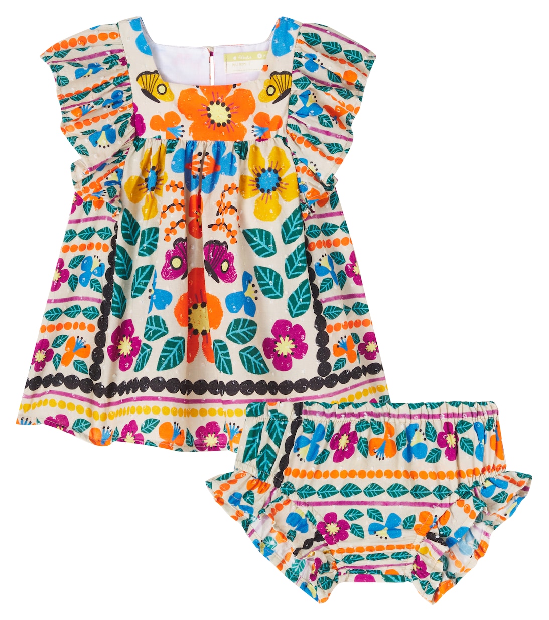 Комплект из детского хлопкового платья и панталон Fábula, Est Lenco Florada Fundo Trigo
Комплект из детского хлопкового платья и панталон Fábula, Est Lenco Florada Fundo Trigo