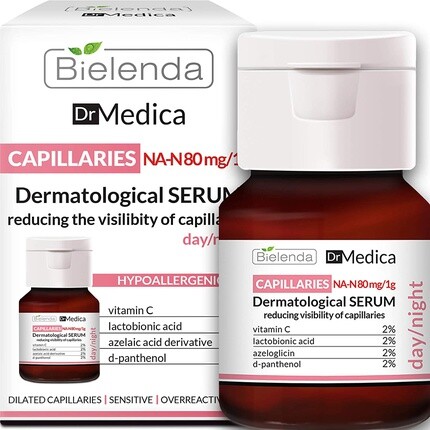 Dr Medica Capillary Skin Дерматологическая сыворотка для лица против покраснений день/ночь 30 мл, Bielenda
Dr Medica Capillary Skin Дерматологическая сыворотка для лица против покраснений день/ночь 30 мл, Bielenda