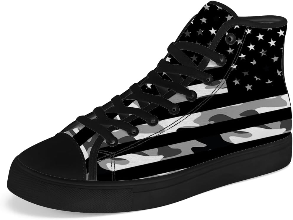 Камуфляжные кроссовки с американским флагом, высокие кеды из парусины на шнуровке, повседневная обувь, подарок для мужчин и женщин Chebing, серый
Камуфляжные кроссовки с американским флагом, высокие кеды из парусины на шнуровке, повседневная обувь, подарок для мужчин и женщин Chebing, серый