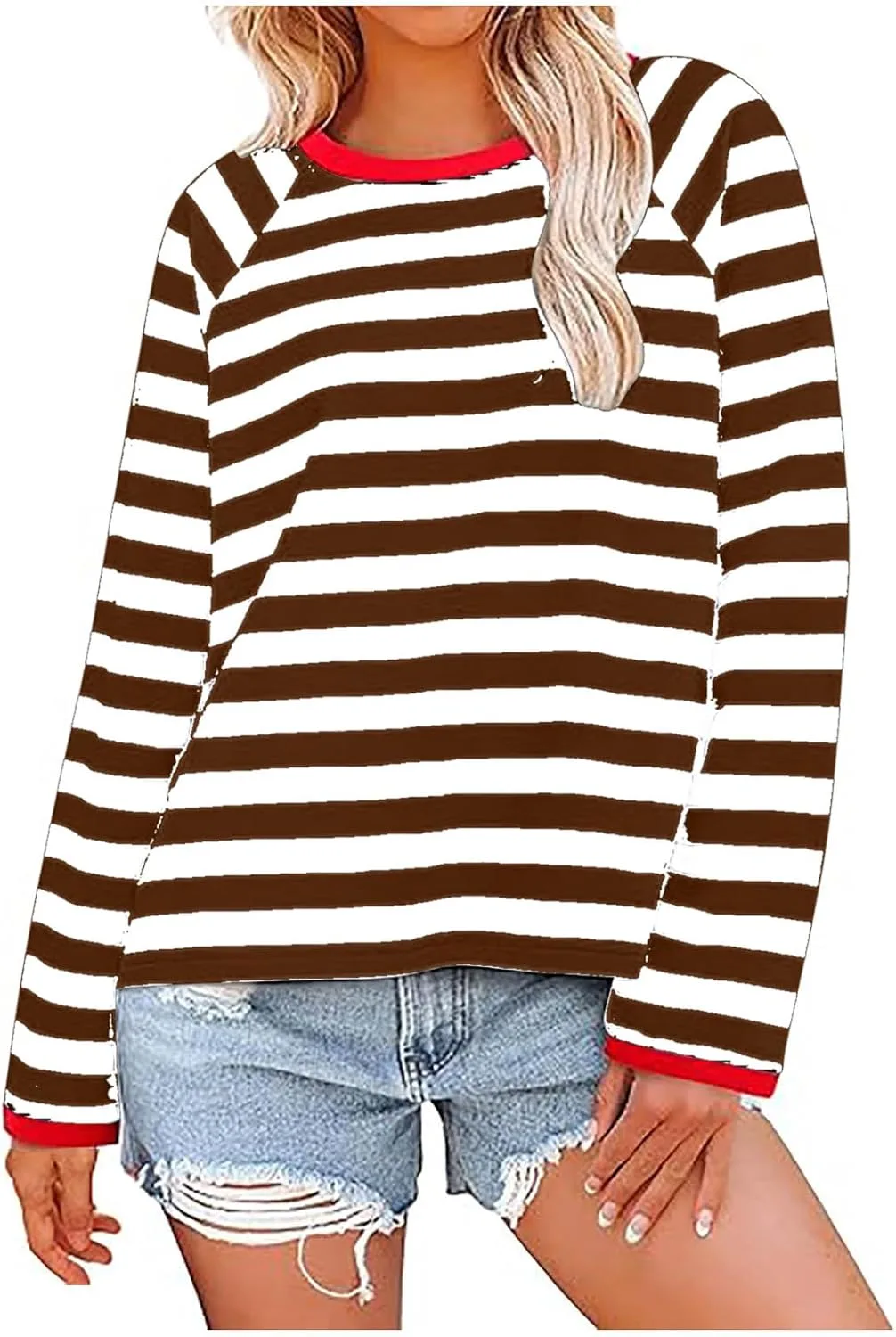 Свитшот для женщин 2025, лонгслив с цветными блоками и полосками, свободный
Свитшот для женщин 2025, лонгслив с цветными блоками и полосками, свободный