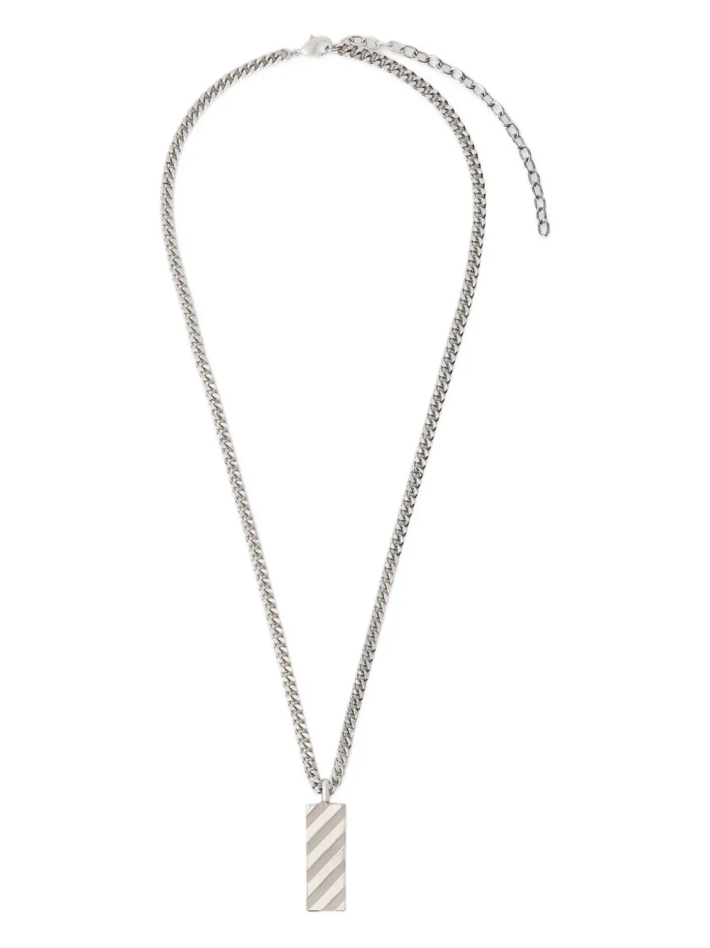 Кулон-ожерелье с диагональными полосками Off-White, серебристый
Кулон-ожерелье с диагональными полосками Off-White, серебристый
