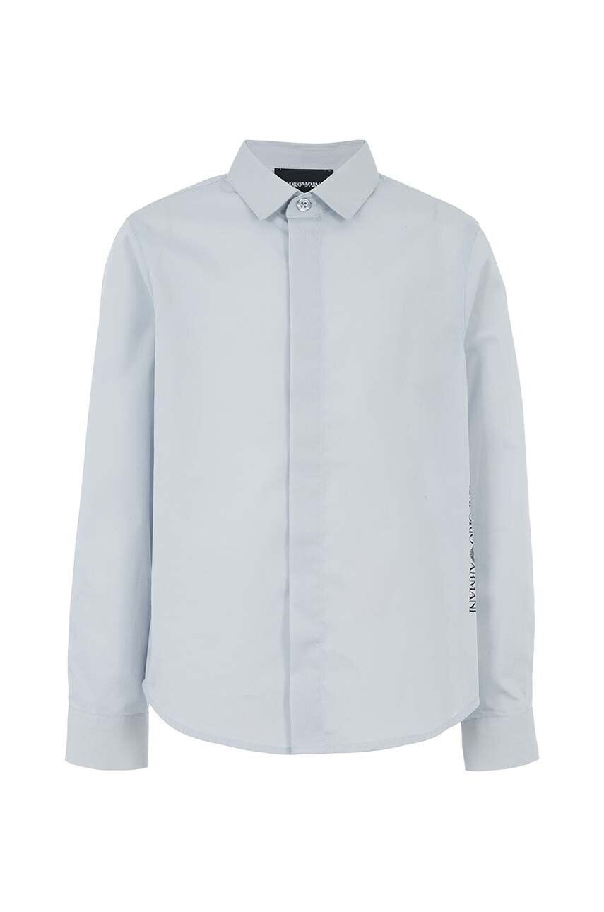 Детская хлопковая рубашка Emporio Armani, синий
Детская хлопковая рубашка Emporio Armani, синий