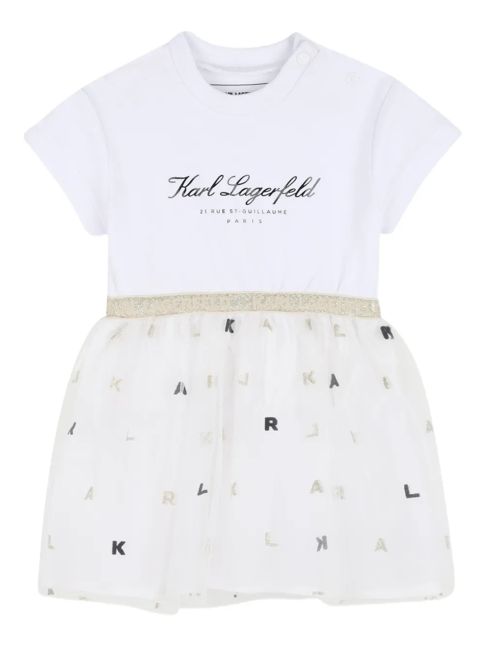 Платье с логотипом Karl Lagerfeld Kids, белый
Платье с логотипом Karl Lagerfeld Kids, белый
