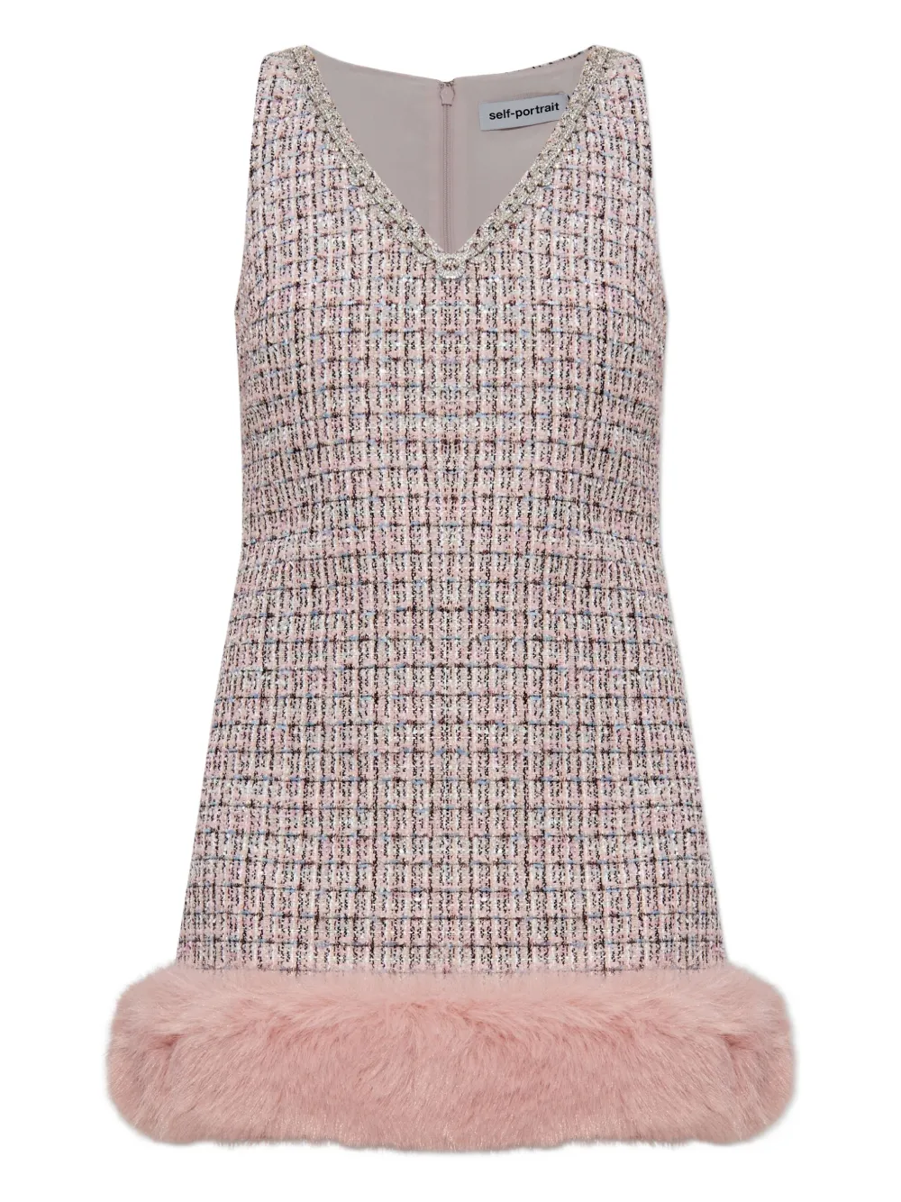 Платье с отделкой из меха Self-Portrait, розовый
Платье с отделкой из меха Self-Portrait, розовый