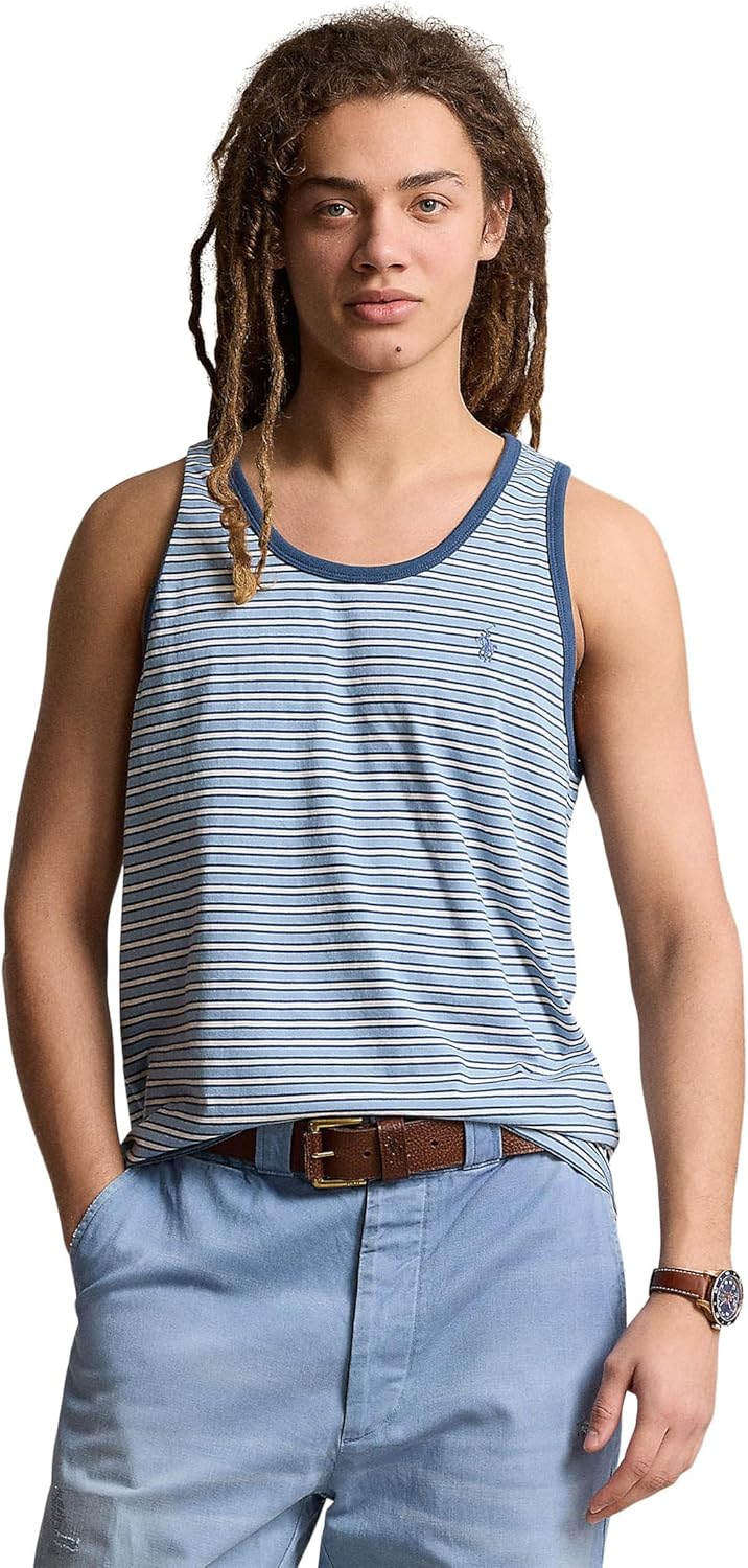 POLO RALPH LAUREN Мужской полосатый майка-джерси, Vessel Blue Multi
POLO RALPH LAUREN Мужской полосатый майка-джерси, Vessel Blue Multi