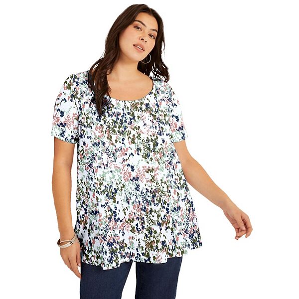 Туника June + Vie с коротким рукавом для женщин plus size June & Vie, Dotted Texture Cream
Туника June + Vie с коротким рукавом для женщин plus size June & Vie, Dotted Texture Cream