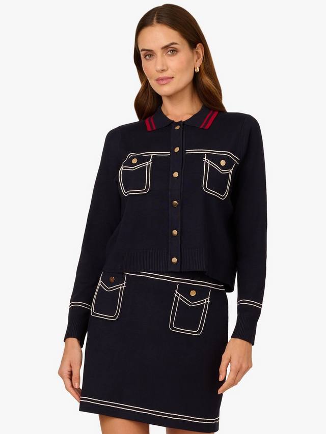 Укороченный кардиган с контрастным кончиком Adrianna Papell, цвет Navy/Red
Укороченный кардиган с контрастным кончиком Adrianna Papell, цвет Navy/Red
