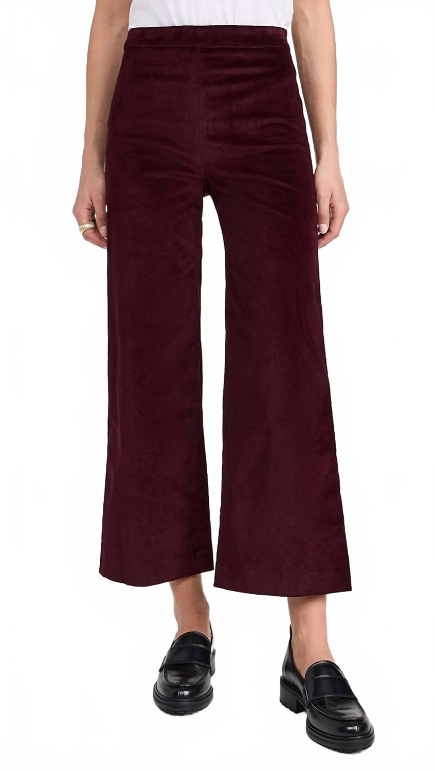 Укороченные бархатные брюки-клеш цвета бордо FRAME
Укороченные бархатные брюки-клеш цвета бордо FRAME