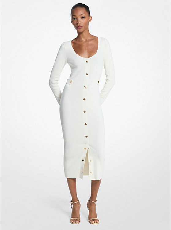 Платье миди из эластичной вискозы в рубчик Michael Kors, белый
Платье миди из эластичной вискозы в рубчик Michael Kors, белый