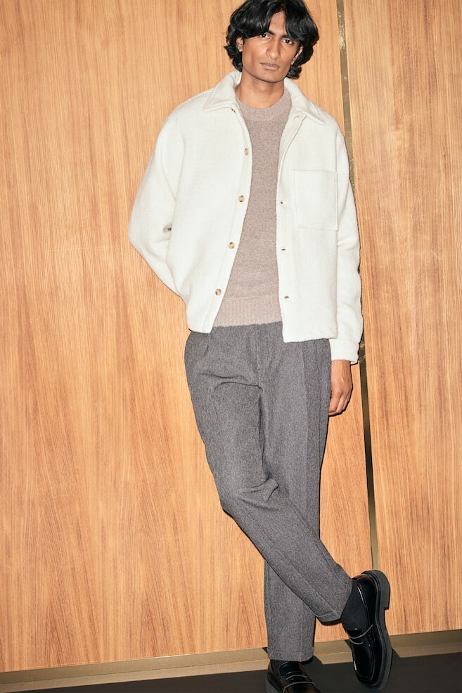 Рубашка из букле свободного кроя H&M, белый 
Рубашка из букле свободного кроя H&M, белый