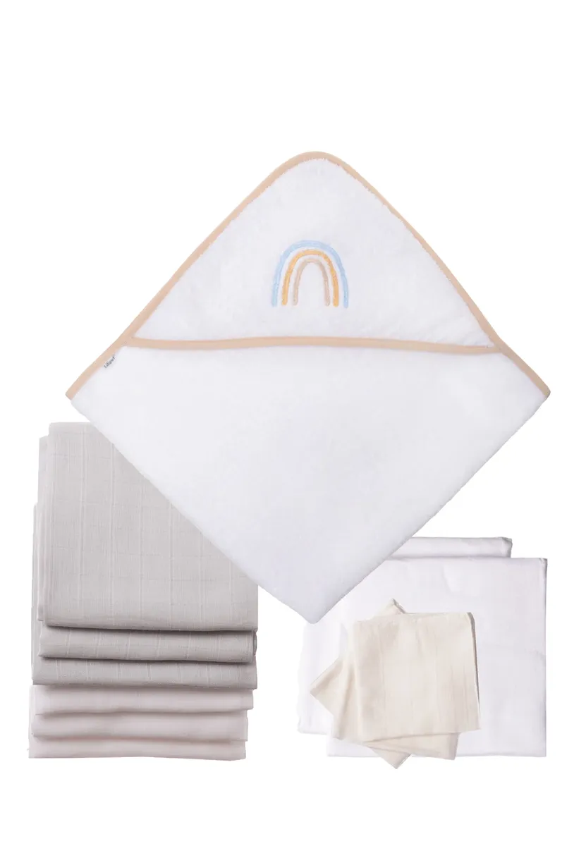 Комплект первоначального оборудования Liliput "Радуга", 12 штук, с впитывающим махровым полотенцем с капюшоном и капюшоном, цвет Mehrfarbig
Комплект первоначального оборудования Liliput "Радуга", 12 штук, с впитывающим махровым полотенцем с капюшоном и капюшоном, цвет Mehrfarbig