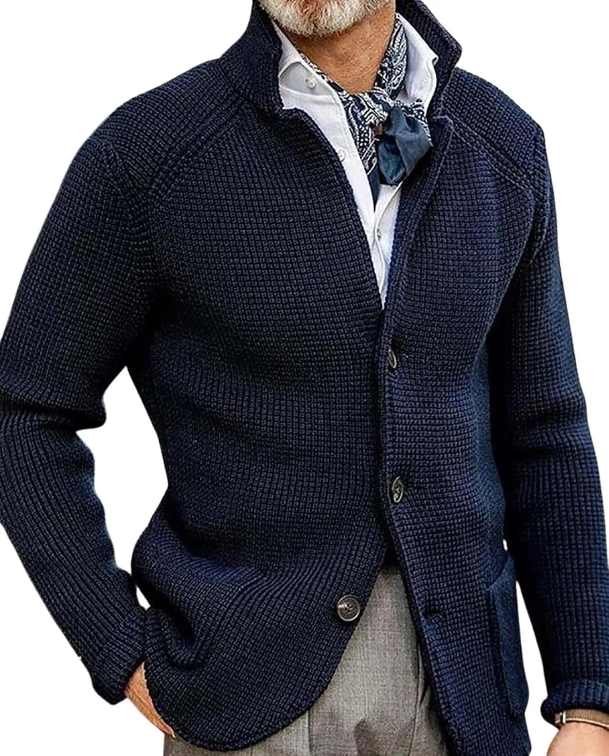 Мужской свитер-кардиган с воротником стойкой и пуговицами Scapodo
Мужской свитер-кардиган с воротником стойкой и пуговицами Scapodo